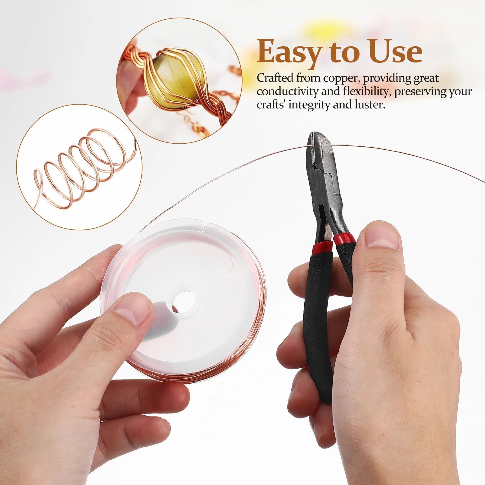 3pcs 3 Rolls 0.6mm Copper Wire Jewelry Materials 4.5M Silver Gold Beading Wire for Crafting Sculpting Supplies
3pcs 3 Rolls 0.6mm Copper Wire Jewelry Materials 4.5M Silver Gold Beading Wire for Crafting Sculpting Supplies