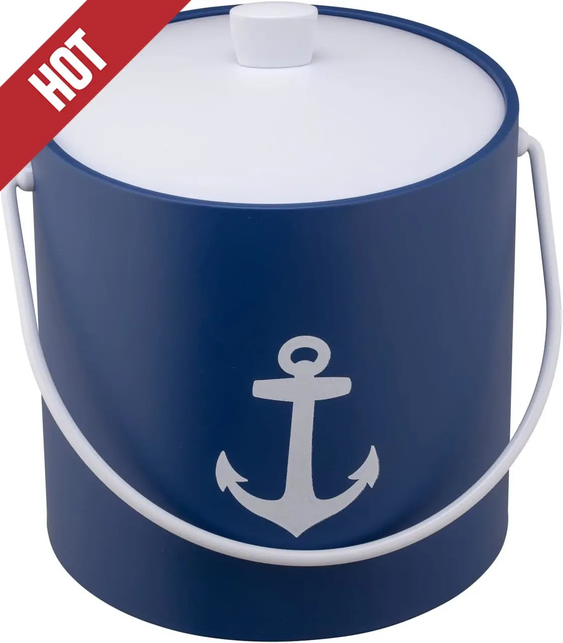 Pastimes Collection 3qt Ice Bucket With Acrylic Cover And Bale Handle (Anchor, Royale Blue),customizable
Pastimes Collection 3qt Ice Bucket With Acrylic Cover And Bale Handle (Anchor, Royale Blue),customizable