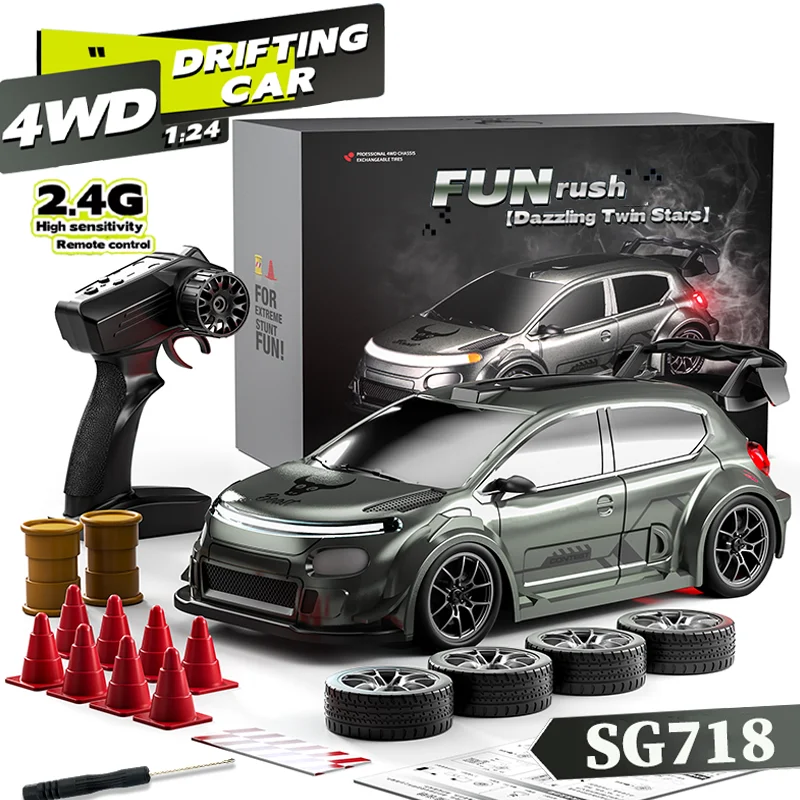 NEW RC Car SG718 Raceway Drifting RC Car 4WD 1:24 Scale High Speed 20KM/H RC Racing Toy Car with LED Light For Children Toys Car
NEW RC Car SG718 Raceway Drifting RC Car 4WD 1:24 Scale High Speed 20KM/H RC Racing Toy Car with LED Light For Children Toys Car