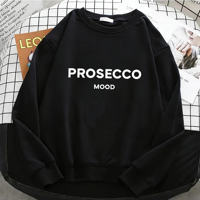 Модные повседневные женские худи с принтом Prosecco Mood Letter, базовые теплые флисовые толстовки, мягкие пуловеры с круглым вырезом, повседневная женская одежда
Модные повседневные женские худи с принтом Prosecco Mood Letter, базовые теплые флисовые толстовки, мягкие пуловеры с круглым вырезом, повседневная женская одежда