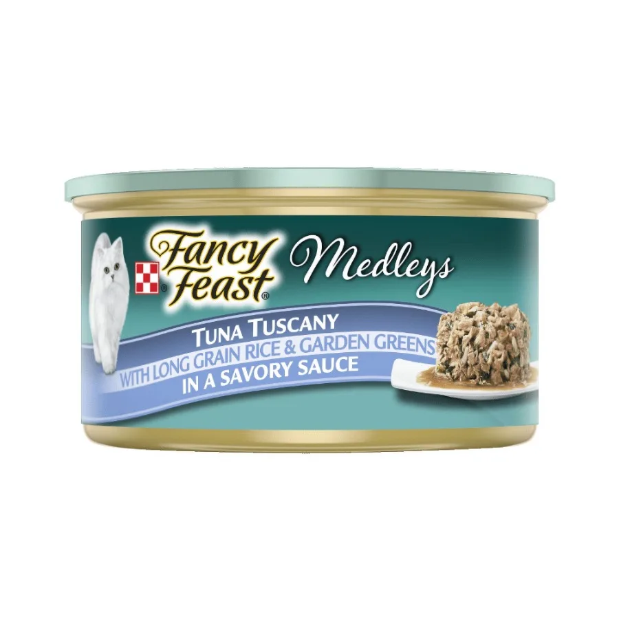 Fancy Feast Medleys Tuna Tuscany With Long Grain Rice and Garden Greens in a Savory Sauce Adult Wet Cat Food, 3 Ounce Pack of 1
Fancy Feast Medleys Tuna Tuscany With Long Grain Rice and Garden Greens in a Savory Sauce Adult Wet Cat Food, 3 Ounce Pack of 1
