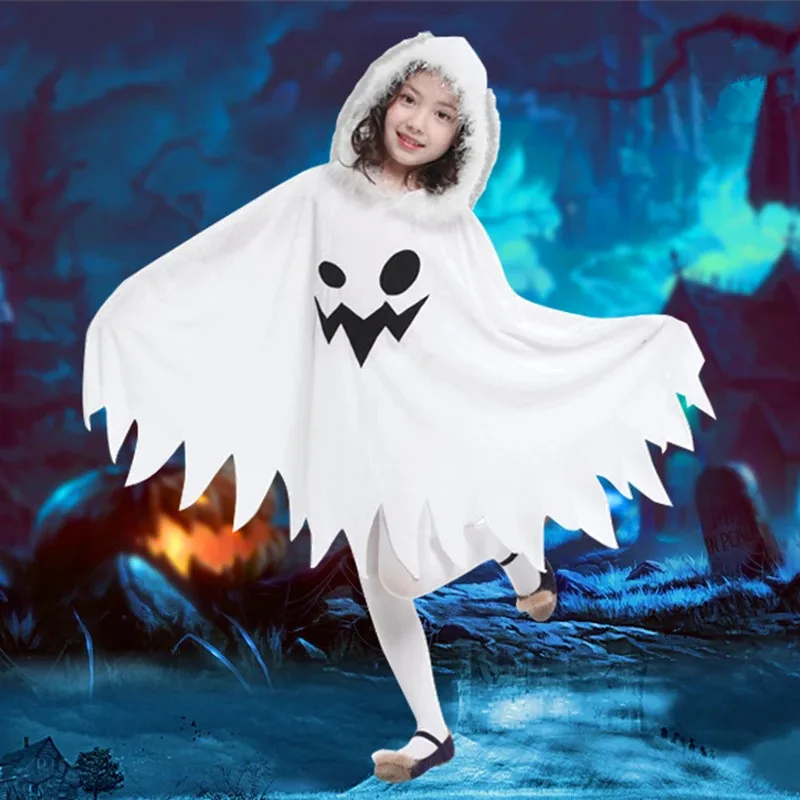 Girl Halloween Costume Cape Cloak with Hood White Ghost Trick or treating Children Cosplay Clothes
Girl Halloween Costume Cape Cloak with Hood White Ghost Trick or treating Children Cosplay Clothes