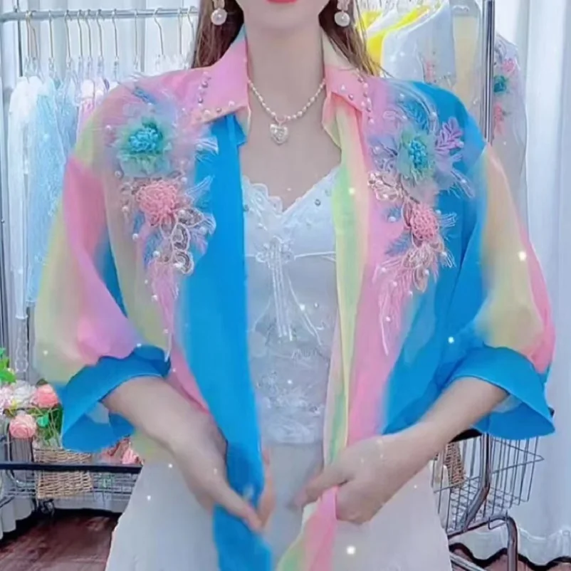 Luxury Design Sparkle Sequins Sun Protection Cardigan Shirt For Women's Summer Y2K Fashion Blouse Crop Top Woman Clothing
Luxury Design Sparkle Sequins Sun Protection Cardigan Shirt For Women's Summer Y2K Fashion Blouse Crop Top Woman Clothing