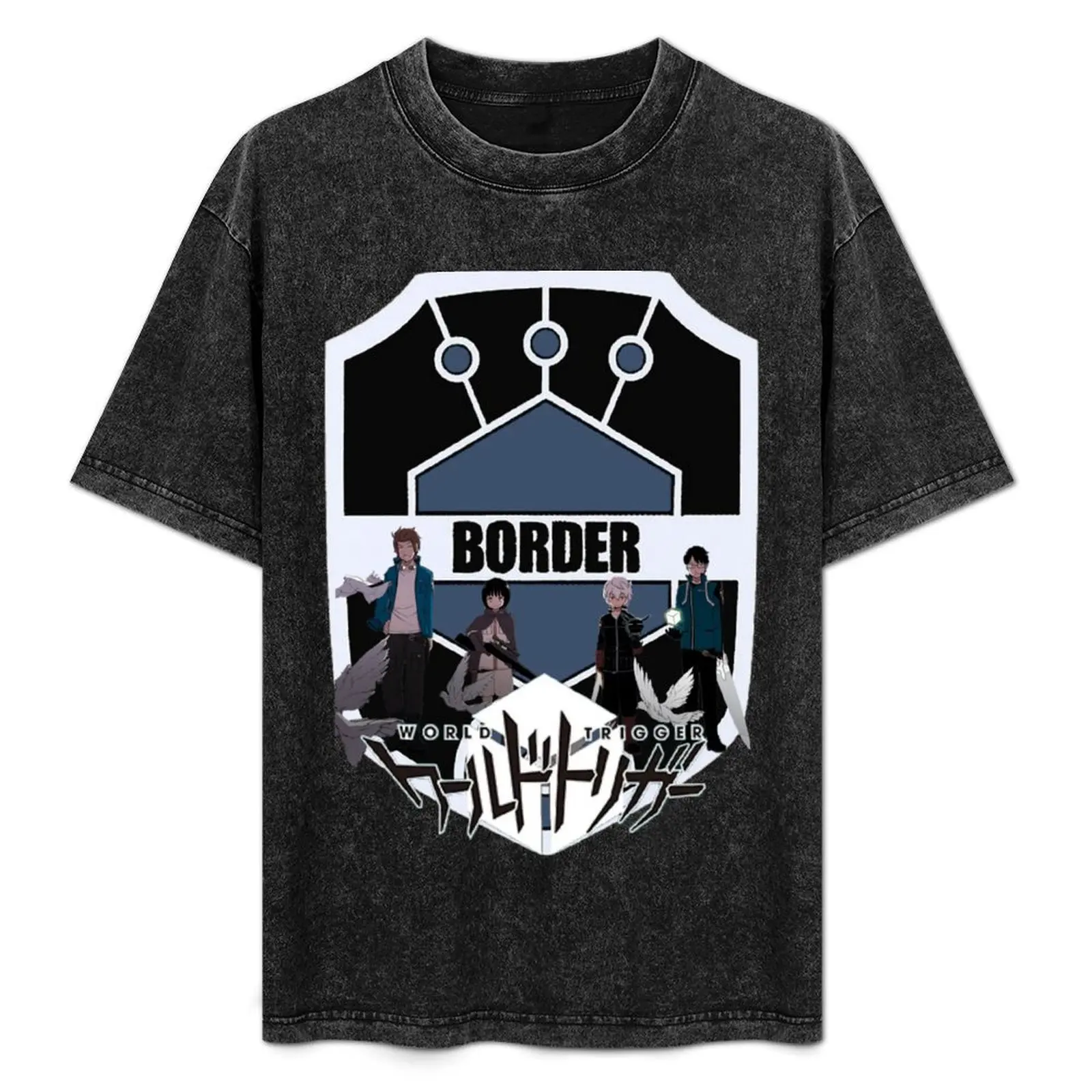 Футболка World Trigger Unit с винтажным принтом и круглым вырезом
Футболка World Trigger Unit с винтажным принтом и круглым вырезом