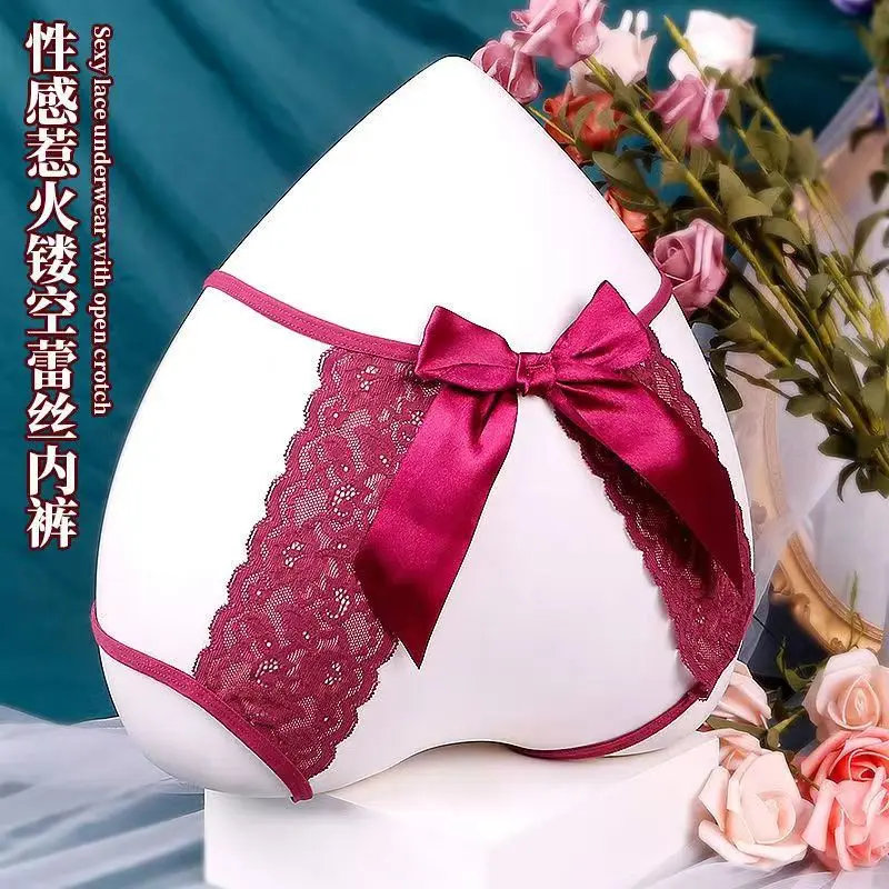 Seductive Teasing Underwear Rear Bow Ribbon Soft Lace Briefs Erotic Open Crotch Panties Female Hot Hollowed Out Thong Lingerie
Seductive Teasing Underwear Rear Bow Ribbon Soft Lace Briefs Erotic Open Crotch Panties Female Hot Hollowed Out Thong Lingerie