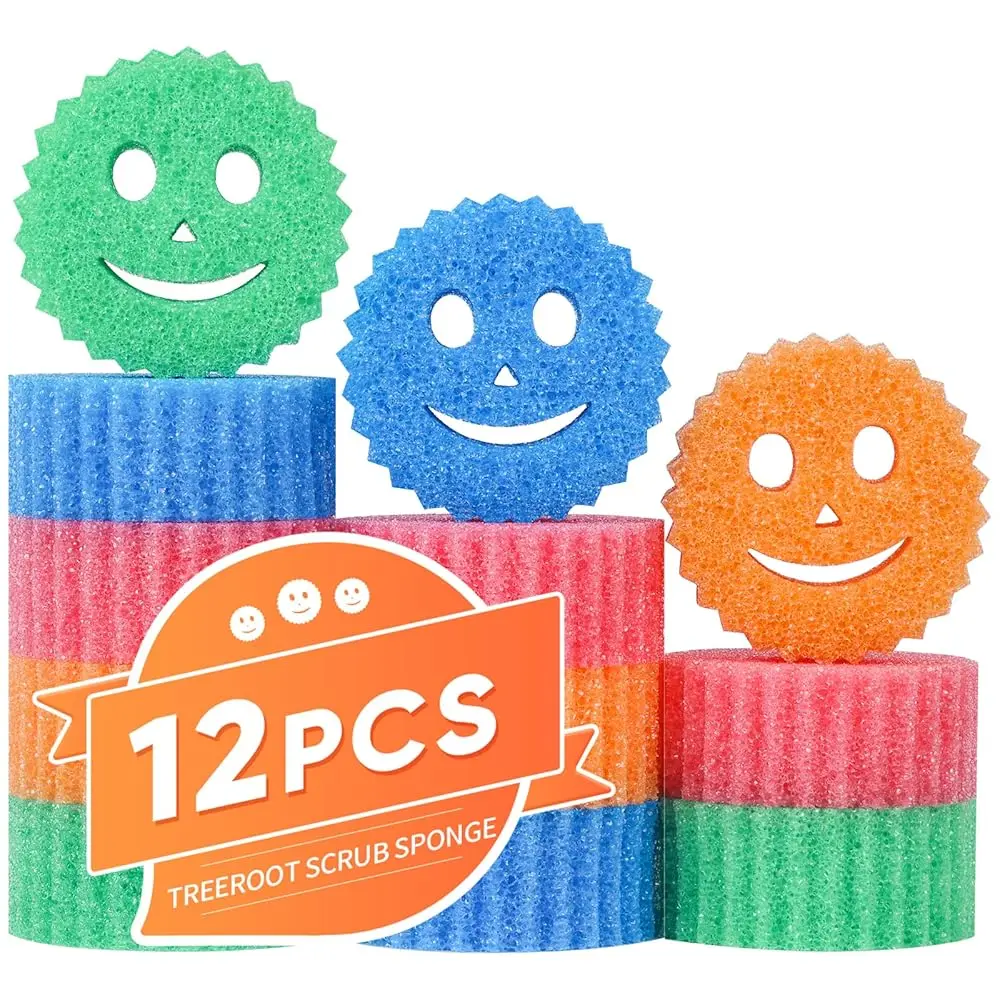 12 Colorful Smile Scrub Sponges, Temperature Controlled Dish Sponge, Bulk Kitchen Sponges for Cleaning, Multi Functional Clea
12 Colorful Smile Scrub Sponges, Temperature Controlled Dish Sponge, Bulk Kitchen Sponges for Cleaning, Multi Functional Clea
