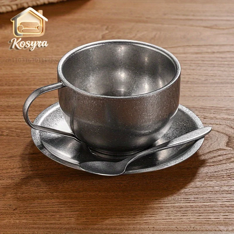 Retro Series Coffee Cup Set Double Wall 304 Stainless Steel with Coffee Spoon Coffee Disc Frosted Industrial Style Tea Cup Set
Retro Series Coffee Cup Set Double Wall 304 Stainless Steel with Coffee Spoon Coffee Disc Frosted Industrial Style Tea Cup Set