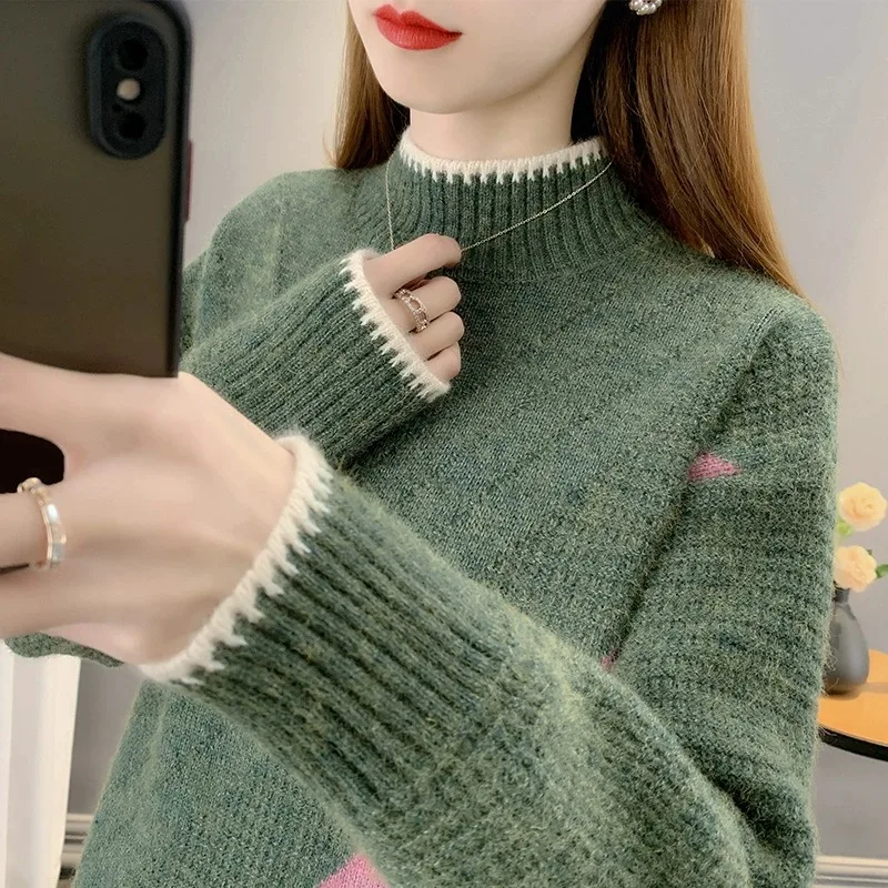 2025 Autumn Winter New Women's Sweater Half Turtleneck Fleece Lined Thick Knitted Pullover Base Shirt Top
2025 Autumn Winter New Women's Sweater Half Turtleneck Fleece Lined Thick Knitted Pullover Base Shirt Top
