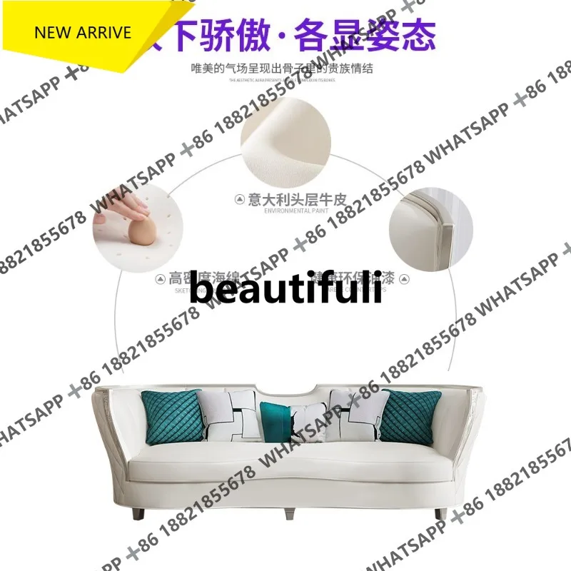 Q178 American light luxury sofa combination living room large apartment leather solid wood high-end luxury furniture
Q178 American light luxury sofa combination living room large apartment leather solid wood high-end luxury furniture