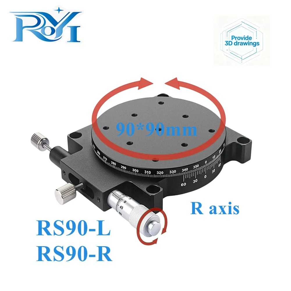 RS90‑L/RS90‑R 60mm R Axis Manual Rotary Stage 360Degree High Precision Optical Angle Adjustment Micrometer Rotary Slide Platform
RS90‑L/RS90‑R 60mm R Axis Manual Rotary Stage 360Degree High Precision Optical Angle Adjustment Micrometer Rotary Slide Platform
