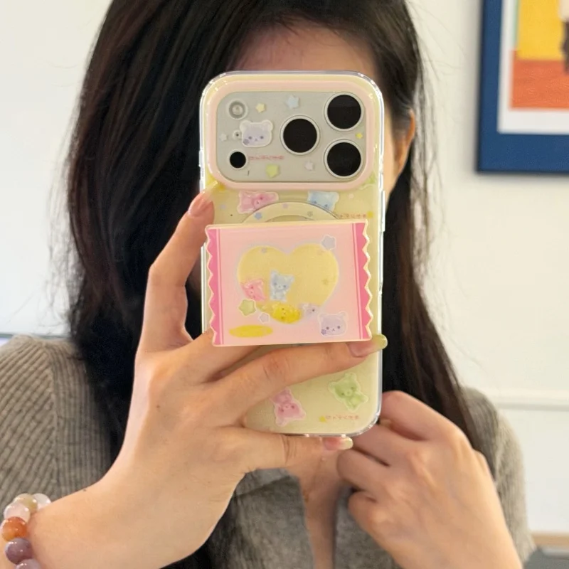Fashion Cute Candy Bear Magnetic Phone Case For iPhone 17 Pro 16 15 Pro Max 16 Pro Cover with Holder For Magsafe Protective Case
Fashion Cute Candy Bear Magnetic Phone Case For iPhone 17 Pro 16 15 Pro Max 16 Pro Cover with Holder For Magsafe Protective Case