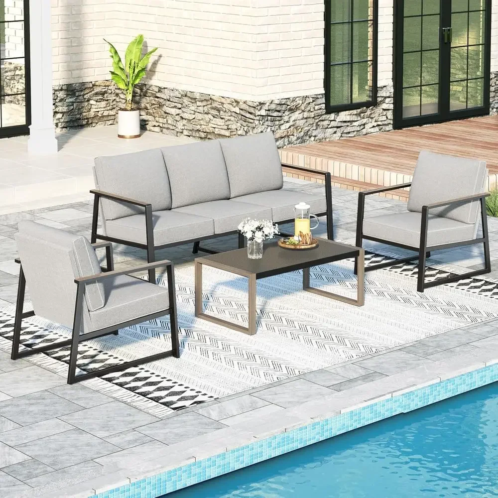 ern Patio urniture Set Outdoor Contion Set 6pcs Heavy Duty with Sot Cotton-illed Textilene abric or 5, Adjustable Coee Table or
ern Patio urniture Set Outdoor Contion Set 6pcs Heavy Duty with Sot Cotton-illed Textilene abric or 5, Adjustable Coee Table or