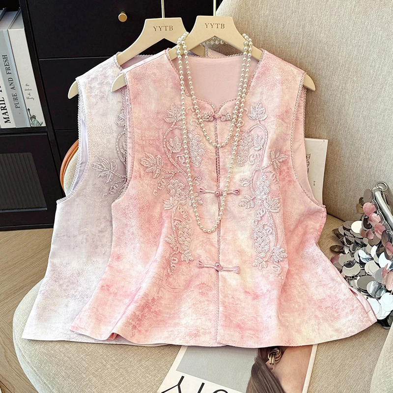 Retro Embroidered Heavy Work New Chinese Style Women's Vest Versatile Top Outerwear Cotton Polyester Blend Regular Length
Retro Embroidered Heavy Work New Chinese Style Women's Vest Versatile Top Outerwear Cotton Polyester Blend Regular Length