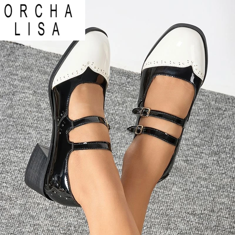 ORCHA LISA Design Женские туфли-лодочки с круглым носком на блочном каблуке 4,5 см с двойной пряжкой и ремешком Разноцветные туфли размера плюс 42 43 Ежедневная обувь Мэри Джейн
ORCHA LISA Design Женские туфли-лодочки с круглым носком на блочном каблуке 4,5 см с двойной пряжкой и ремешком Разноцветные туфли размера плюс 42 43 Ежедневная обувь Мэри Джейн
