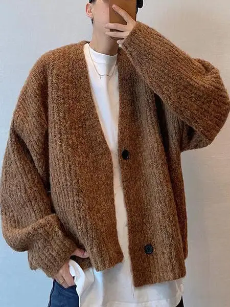 Оверсайз кардиган в американском ретро-стиле, свободный вязаный, унисекс, для осени и зимы, универсальный свитер для пар
Оверсайз кардиган в американском ретро-стиле, свободный вязаный, унисекс, для осени и зимы, универсальный свитер для пар