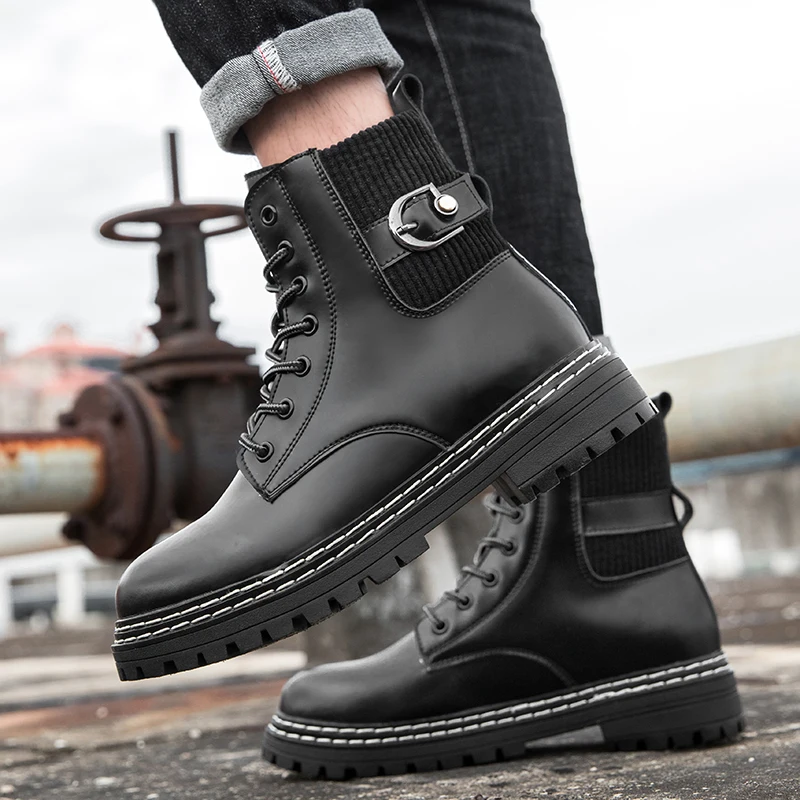 Мужские модные ботинки на плоской подошве, средней высоты, высококачественные, трендовые, брендовые, увеличивающие рост, для пар, в стиле рабочих ботинок
Мужские модные ботинки на плоской подошве, средней высоты, высококачественные, трендовые, брендовые, увеличивающие рост, для пар, в стиле рабочих ботинок