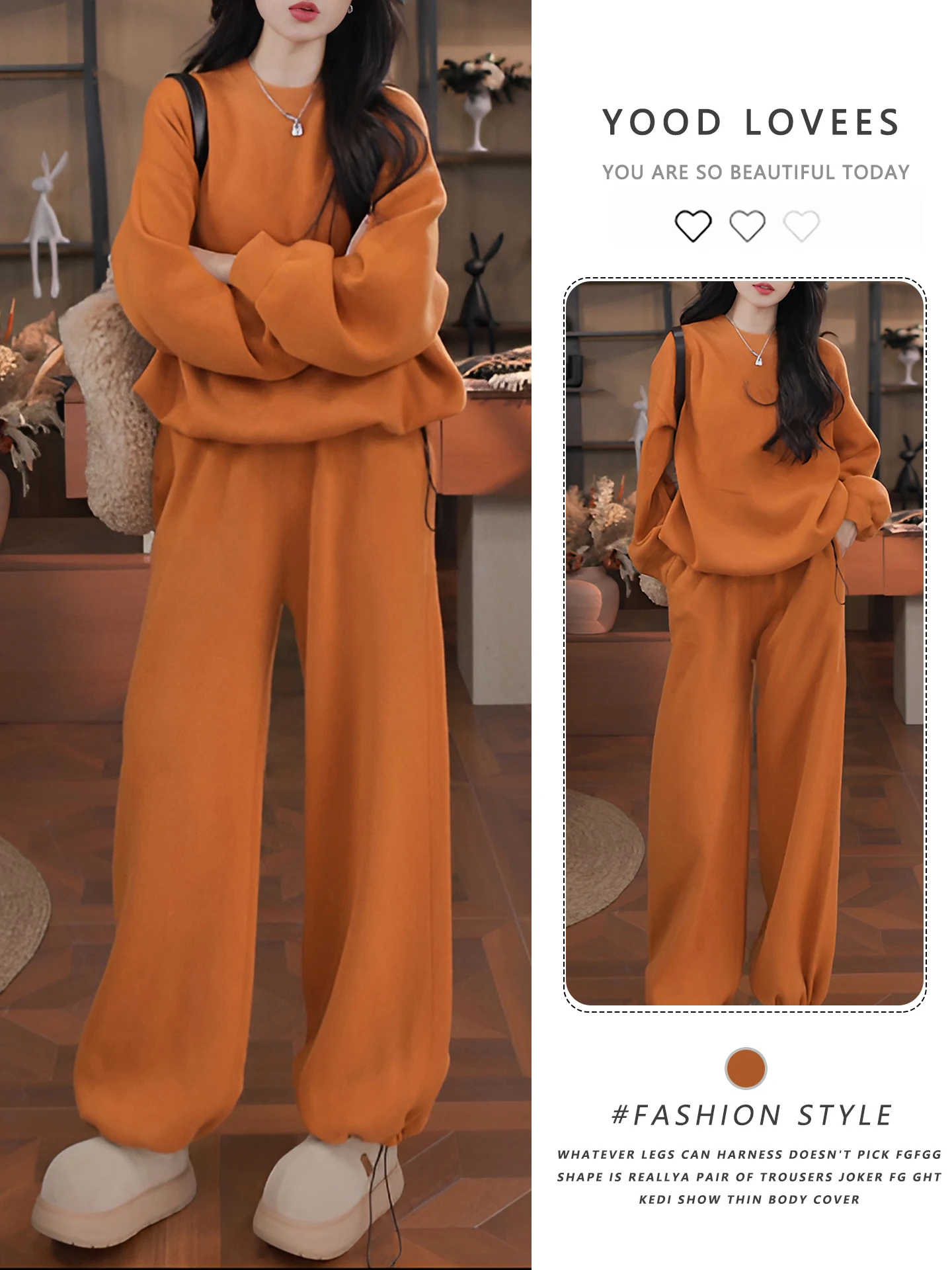 Korean Style Simple Sweatshirt Wide Leg Pants Two Piece Set Women Winter New Small Size Elegant Street Casual Outfit
Korean Style Simple Sweatshirt Wide Leg Pants Two Piece Set Women Winter New Small Size Elegant Street Casual Outfit
