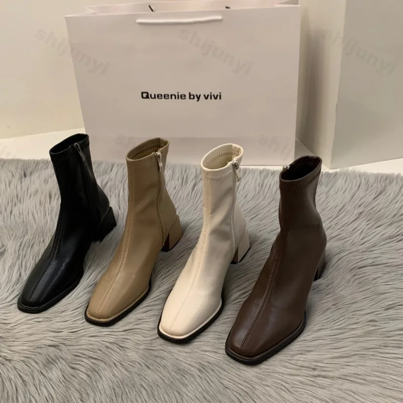 Women Ankle Boots 2025 Women Shoes Fashion Square Toe Ladies Short Boot Zipper Square Low Heel Casual Autumn Women's Footwear
Women Ankle Boots 2025 Women Shoes Fashion Square Toe Ladies Short Boot Zipper Square Low Heel Casual Autumn Women's Footwear