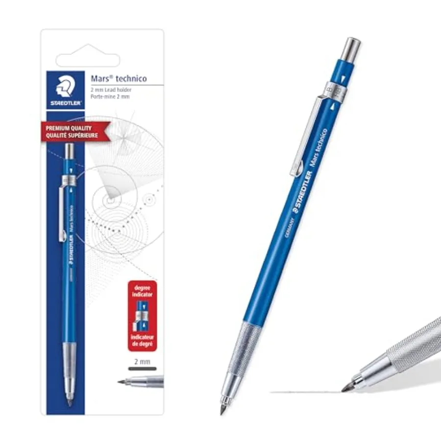 Mars Technico Mechanical Pencil, 2mm 2 Lead Holder with Built-in Sharpener - Drawing and Sketching Pencil with Metal Clip and P
Mars Technico Mechanical Pencil, 2mm 2 Lead Holder with Built-in Sharpener - Drawing and Sketching Pencil with Metal Clip and P