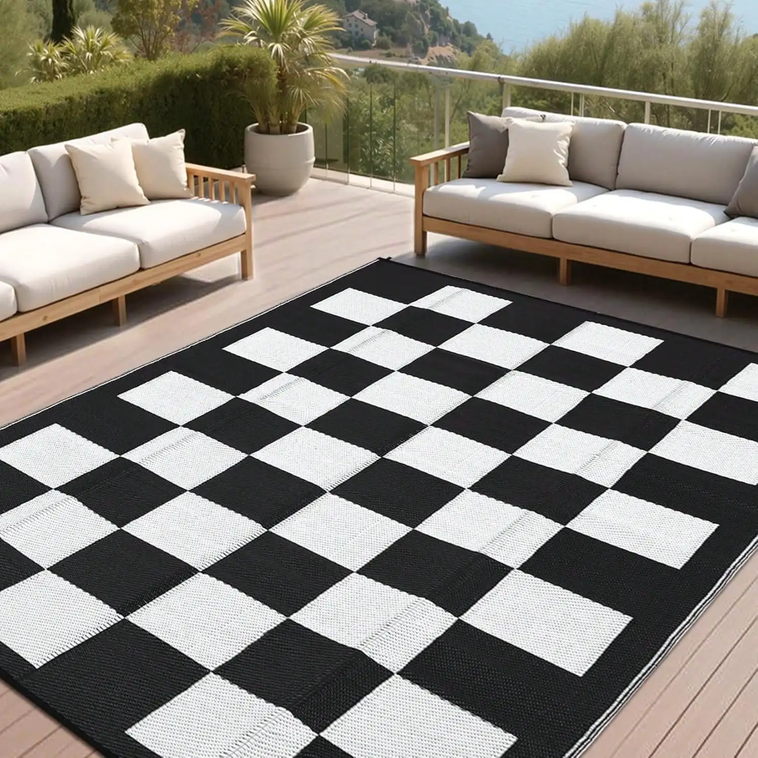 Plaid Reversible Plastic Straw Rugs, Easy Cleaning Checkered Camping Carpet, Lightweight Outside Floo
Plaid Reversible Plastic Straw Rugs, Easy Cleaning Checkered Camping Carpet, Lightweight Outside Floo