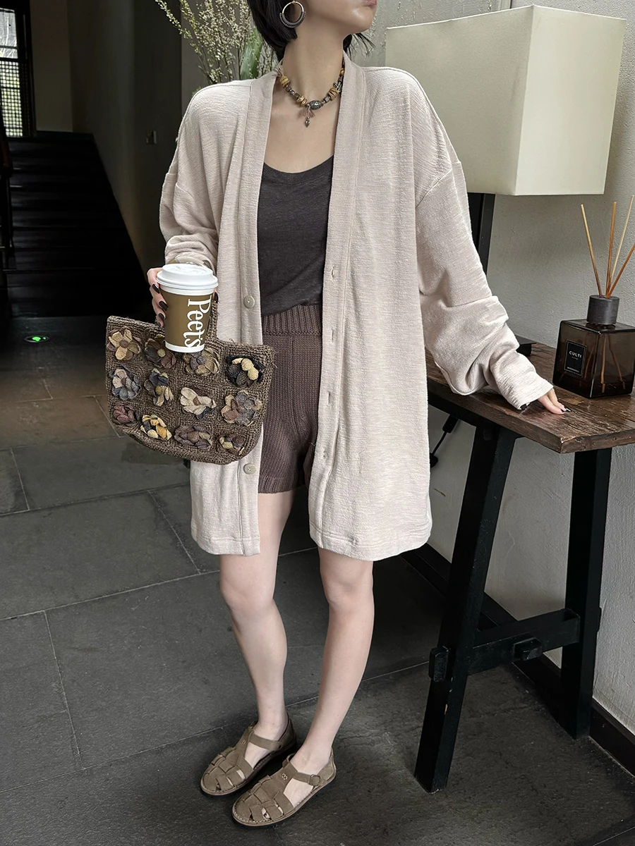 OWI Lazy Sle, трикотажная ткань с высокой текстурой, винтажный кардиган на пуговицах с V-образным вырезом, джет, хлопок, полиэстер, смесь спандекса
OWI Lazy Sle, трикотажная ткань с высокой текстурой, винтажный кардиган на пуговицах с V-образным вырезом, джет, хлопок, полиэстер, смесь спандекса