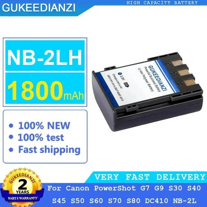For Canon Powershot G7 G9 S30 S40 S45 S50 S60 S70 S80 DC410 NB-2L Camera Battery Long-Lasting NB-2LH 1800Mah
For Canon Powershot G7 G9 S30 S40 S45 S50 S60 S70 S80 DC410 NB-2L Camera Battery Long-Lasting NB-2LH 1800Mah