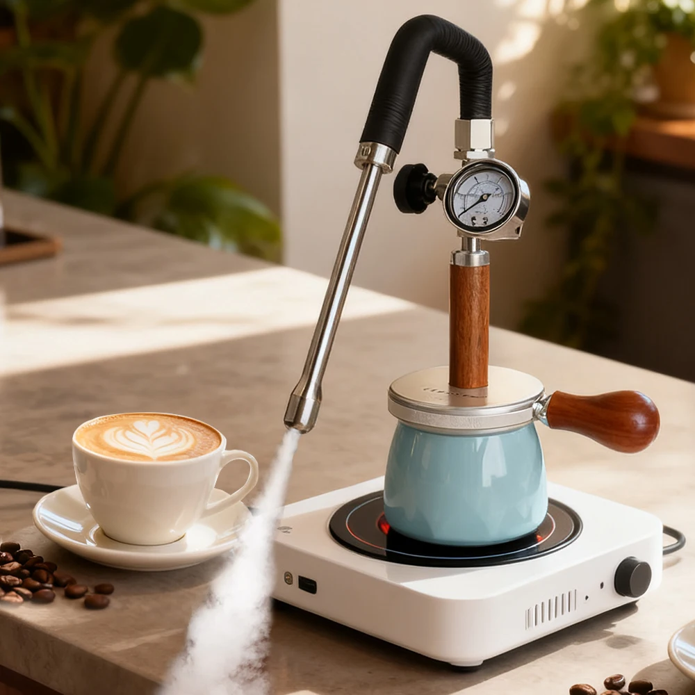 Steam Milk Foam Pot Pneumatic Milk Frother for Coffee Milk Latte Art Pneumatic Coffee MachineMoka Pot Milk Frother 450ml 4bar
Steam Milk Foam Pot Pneumatic Milk Frother for Coffee Milk Latte Art Pneumatic Coffee MachineMoka Pot Milk Frother 450ml 4bar