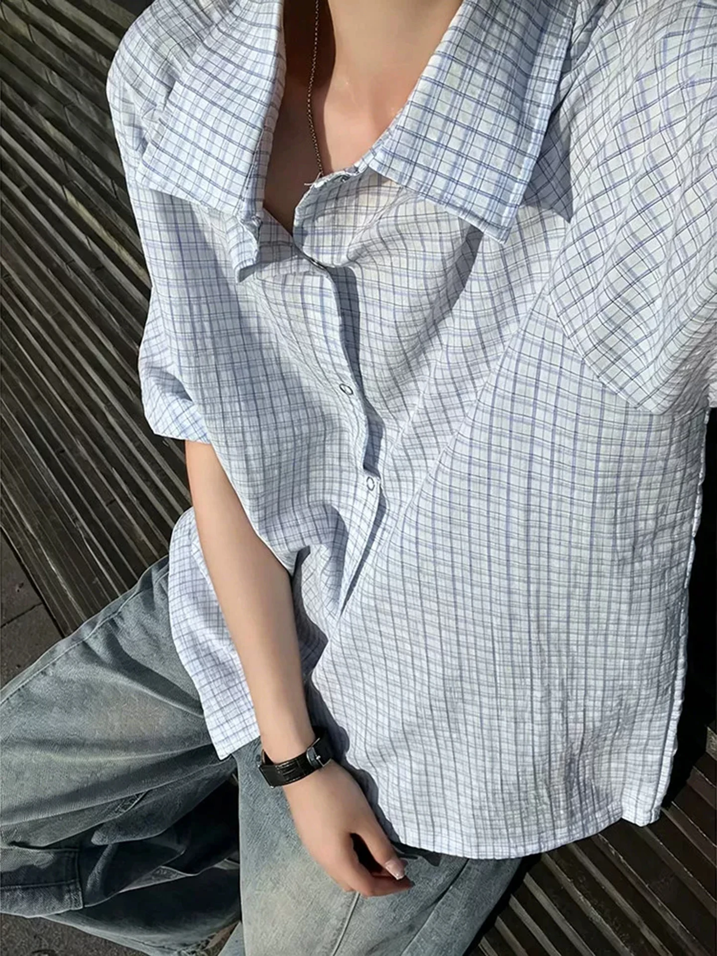 Ice Silk Bubble Cloth Texture Short Sleeve Shirt Thin Summer American College Style Sun Protection Shirt for Men And Women
Ice Silk Bubble Cloth Texture Short Sleeve Shirt Thin Summer American College Style Sun Protection Shirt for Men And Women