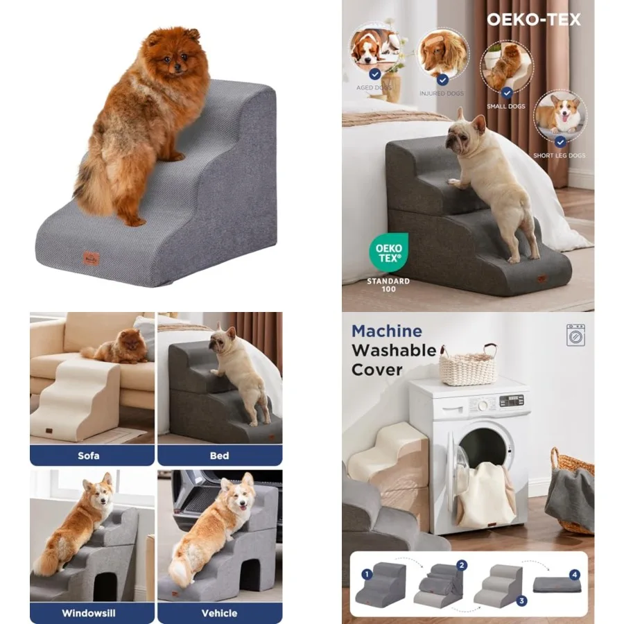 Curved Dog Stairs Ramp for Small Dogs and Cats 17.1" H, Dog Steps for Couch Sofa and Chair, Pet Stairs for Cats, Non-Slip Balan
Curved Dog Stairs Ramp for Small Dogs and Cats 17.1" H, Dog Steps for Couch Sofa and Chair, Pet Stairs for Cats, Non-Slip Balan
