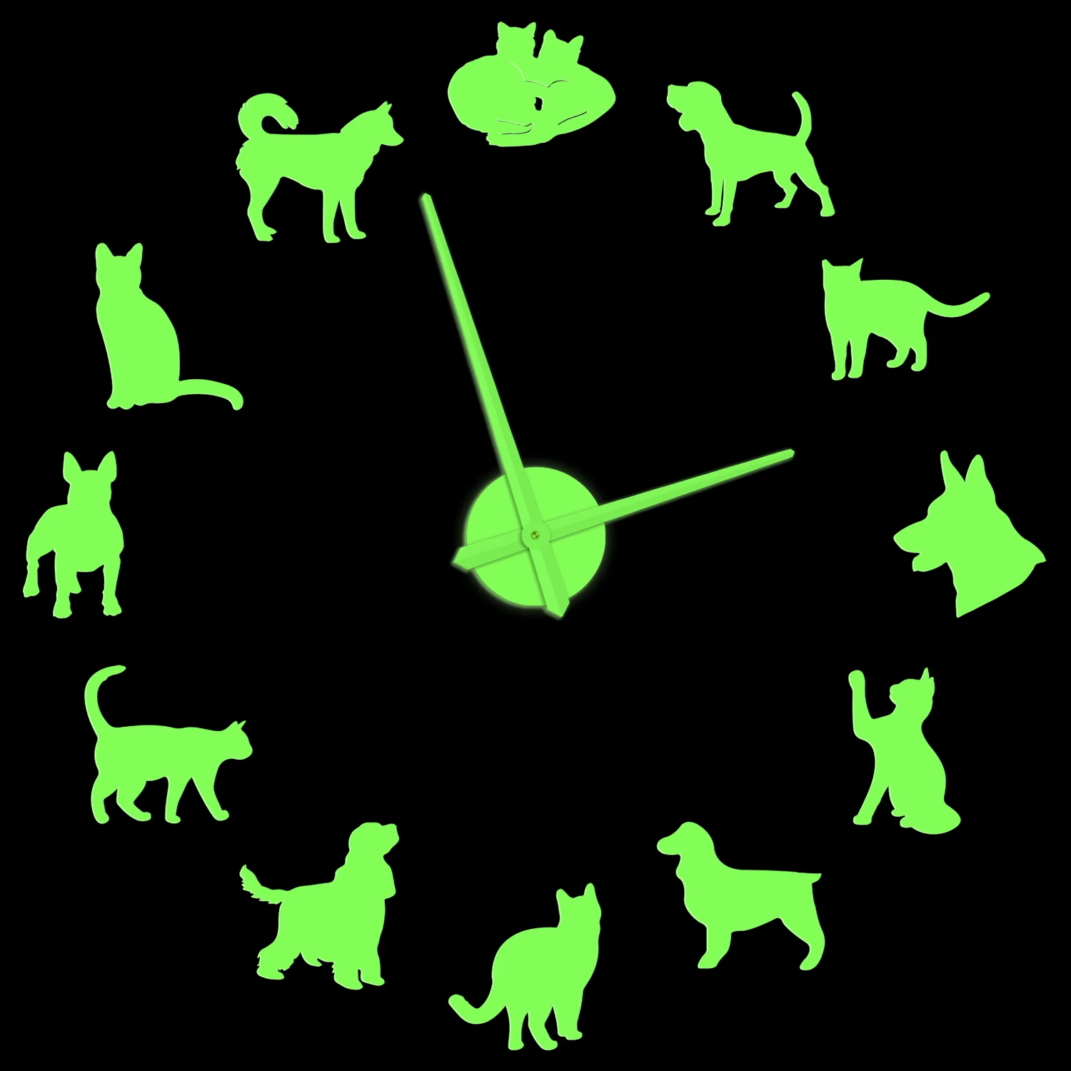 Cute Dog and Cat Glow in Dark Wall Clock Animal Veterinary Clinic Decor Luminous Self Adhesive DIY Wall Clock Pet Owner Vet Gift
Cute Dog and Cat Glow in Dark Wall Clock Animal Veterinary Clinic Decor Luminous Self Adhesive DIY Wall Clock Pet Owner Vet Gift
