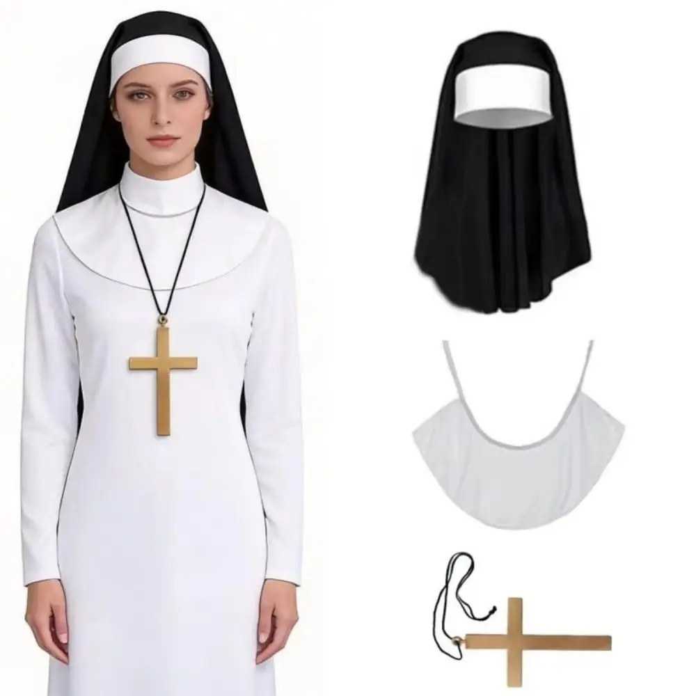 1/3Pcs Creative Nun Costume Set Nun Collar Victorian Gothic Hat White Collar Nun Hat Nun Headpiece
1/3Pcs Creative Nun Costume Set Nun Collar Victorian Gothic Hat White Collar Nun Hat Nun Headpiece