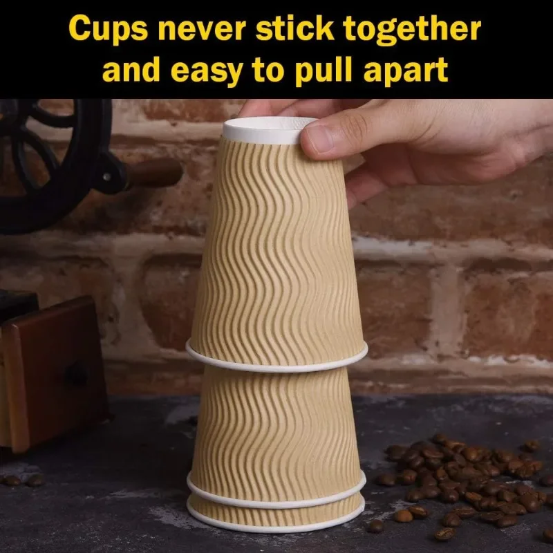 Disposable Paper Coffee Cups with Lids, 100 pack 12 oz Ripple Wall Insulated To Go Coffee Cups for Hot/Cold Beverage,
Disposable Paper Coffee Cups with Lids, 100 pack 12 oz Ripple Wall Insulated To Go Coffee Cups for Hot/Cold Beverage,