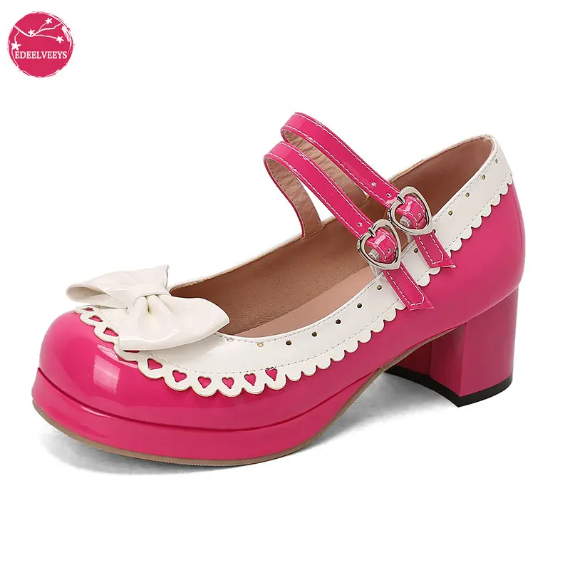 Womens Cute Kawaii Cosplay Shoes Patent Leather Chunky Strappy Bow Mary Janes Platform Pumps with Double Ankle Strap Plus Size
Womens Cute Kawaii Cosplay Shoes Patent Leather Chunky Strappy Bow Mary Janes Platform Pumps with Double Ankle Strap Plus Size