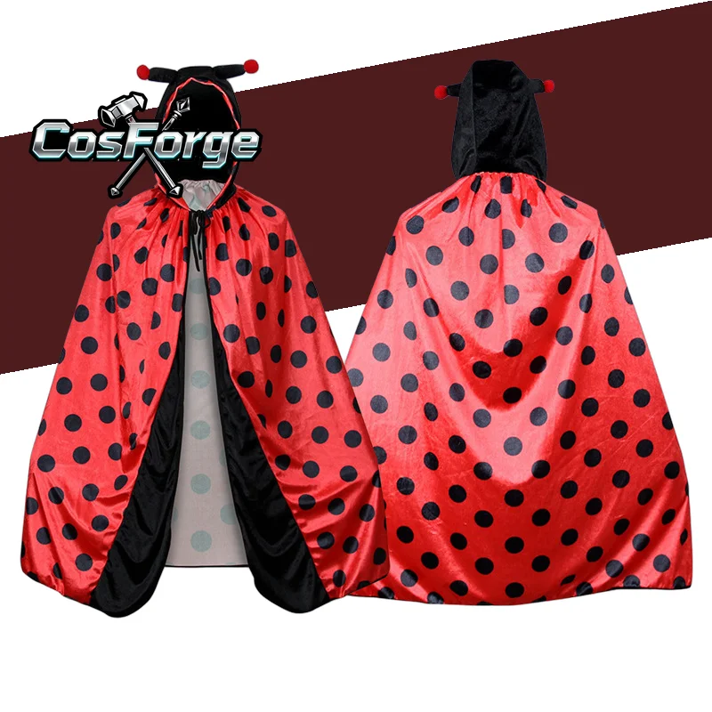 Ladies Red Polka Dot Hooded Cloak Halloween Ladybug Drawstring Hooded Costume Cape ladybug For Women
Ladies Red Polka Dot Hooded Cloak Halloween Ladybug Drawstring Hooded Costume Cape ladybug For Women