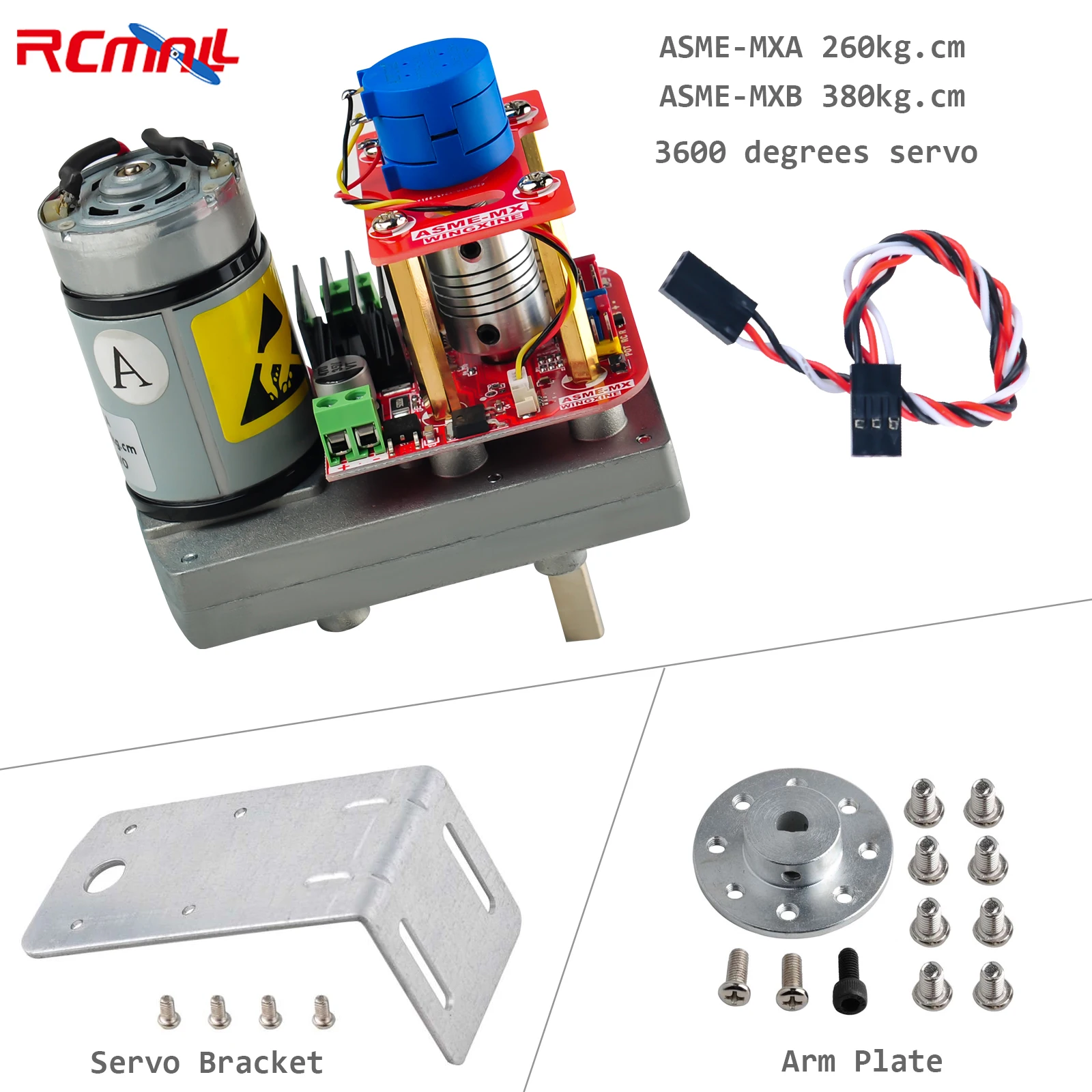 ASME-MX Series High Torque High Speed Digital Servo 24V 260kg.cm /380kg.cm 3600 Degree Steel Gear for Large Robot Manipulator
ASME-MX Series High Torque High Speed Digital Servo 24V 260kg.cm /380kg.cm 3600 Degree Steel Gear for Large Robot Manipulator