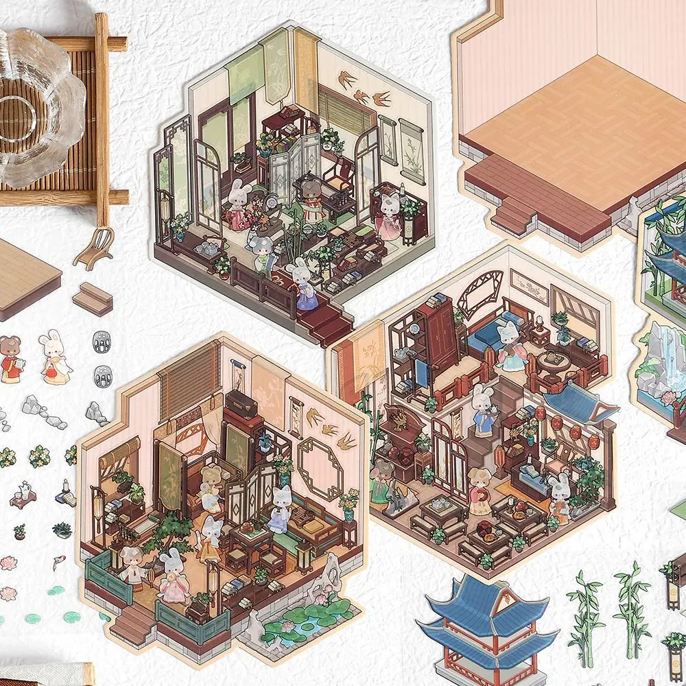 Elegant Room Scene Miniature Stickers Storage Stickers DIY Cabin Scene Stacking and Pasting Scrapbooking Material Scrapbook Kit
Elegant Room Scene Miniature Stickers Storage Stickers DIY Cabin Scene Stacking and Pasting Scrapbooking Material Scrapbook Kit