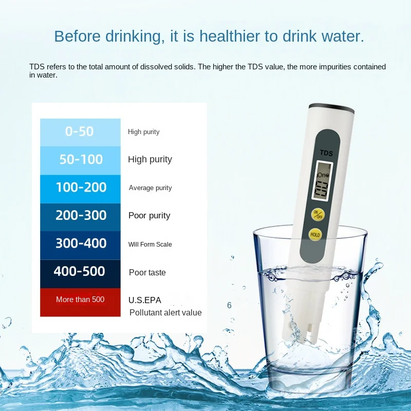 Ручная ручка для проверки воды TDS, цифровой тестер воды, измеритель анализа качества воды, проверка чистоты воды, измерители pH
Ручная ручка для проверки воды TDS, цифровой тестер воды, измеритель анализа качества воды, проверка чистоты воды, измерители pH