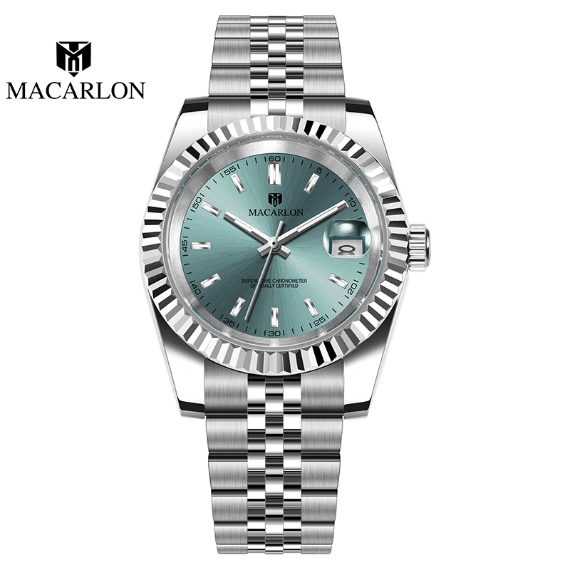 MACARLON Men's Silver Automatic Watch NH35 Movement Stainless Steel Band Waterproof Analog Wristwatch Business Casual Male Clock
MACARLON Men's Silver Automatic Watch NH35 Movement Stainless Steel Band Waterproof Analog Wristwatch Business Casual Male Clock