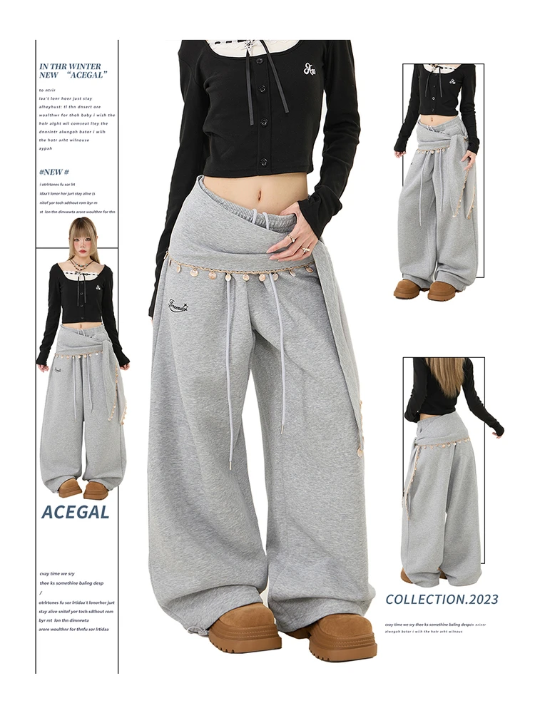 Remedie American Lace Trimmed Pleated Knife Casual Pants Detachable Fake Two-Piece Wide Leg Loose Fit Long Trousers
Remedie American Lace Trimmed Pleated Knife Casual Pants Detachable Fake Two-Piece Wide Leg Loose Fit Long Trousers