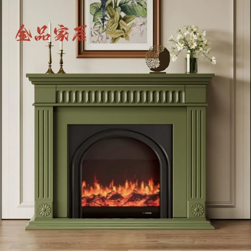 Customized solid wood simulation furnace fireplace cabinet decoration American retro green medieval black and white entrance liv
Customized solid wood simulation furnace fireplace cabinet decoration American retro green medieval black and white entrance liv