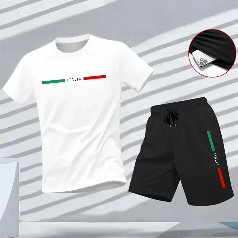 2026 Summer Daily Casual Sport Jogging Suit Male Home Outdoor OutfitMen's Set Italy Print Tracksuit T-shirt & Shorts 2pcs Set
2026 Summer Daily Casual Sport Jogging Suit Male Home Outdoor OutfitMen's Set Italy Print Tracksuit T-shirt & Shorts 2pcs Set