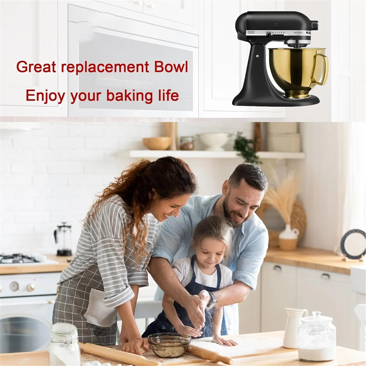 A66I 5 QT Stainless Steel Mixer Bowl for KitchenAid Artisan&Classic Series 4.5-5QT Tilt-Head Mixers K45 KSM70 KSM150 Gold
A66I 5 QT Stainless Steel Mixer Bowl for KitchenAid Artisan&Classic Series 4.5-5QT Tilt-Head Mixers K45 KSM70 KSM150 Gold
