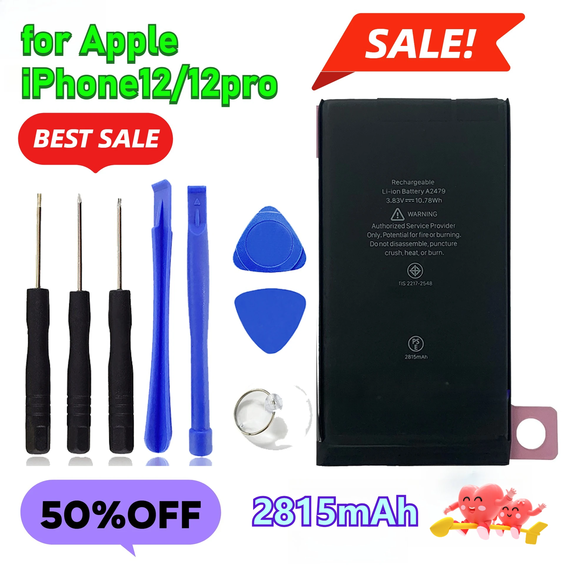 2815 мАч для Apple IPhone 12/12pro, аккумулятор большой емкости A2407 2341 2406, аккумулятор для мобильных телефонов
2815 мАч для Apple IPhone 12/12pro, аккумулятор большой емкости A2407 2341 2406, аккумулятор для мобильных телефонов