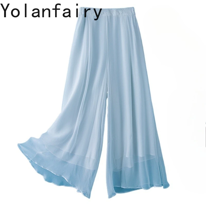YOLANFAIRY 100% Real Mulberry Silk Pants for Woman Summer 2026 Comfortable Loose Trousers Women Wide Leg Pants Casual Pants New
YOLANFAIRY 100% Real Mulberry Silk Pants for Woman Summer 2026 Comfortable Loose Trousers Women Wide Leg Pants Casual Pants New