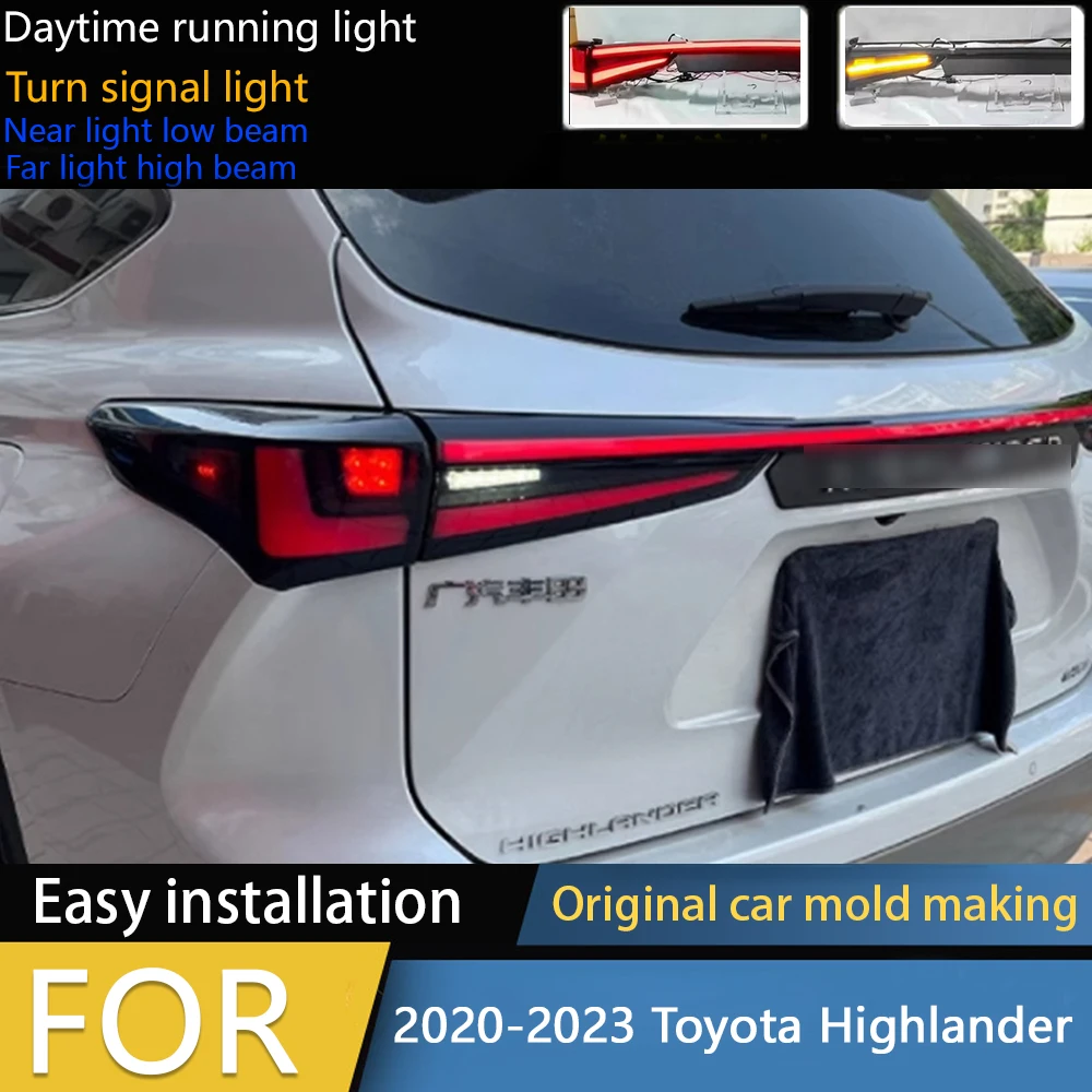 Стайлинг автомобиля для Toyota Highlander, светодиодный задний фонарь 2020-2023, новый задний фонарь Kluger DRL, динамический сигнал, тормоз, аксессуары для заднего хода
Стайлинг автомобиля для Toyota Highlander, светодиодный задний фонарь 2020-2023, новый задний фонарь Kluger DRL, динамический сигнал, тормоз, аксессуары для заднего хода