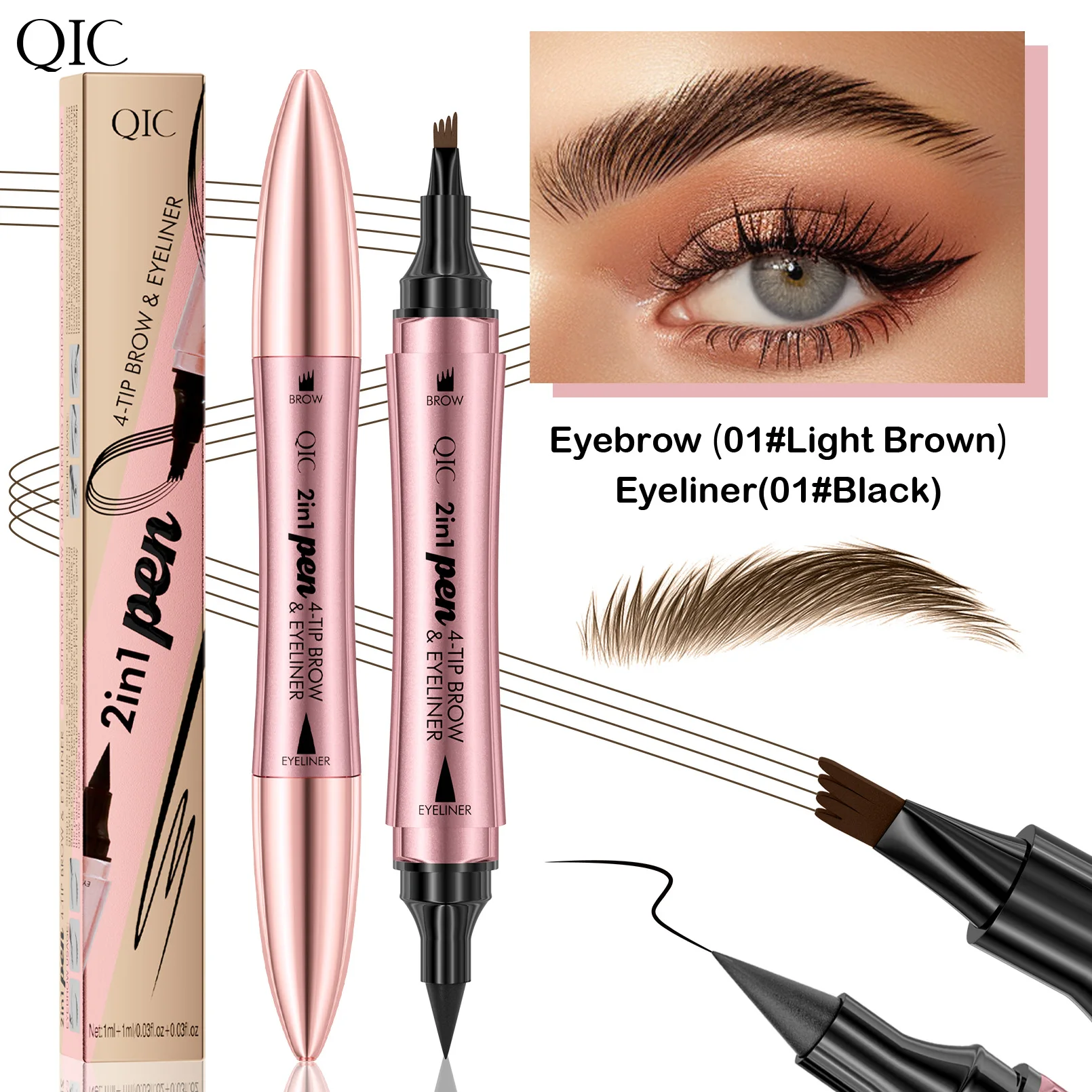 Liquid Eyebrow Pen Double Head 4 Fork Waterproof Sweat Proof No Smudge Eyeliner Hot Sale for Natural Wild Brow Look
Liquid Eyebrow Pen Double Head 4 Fork Waterproof Sweat Proof No Smudge Eyeliner Hot Sale for Natural Wild Brow Look