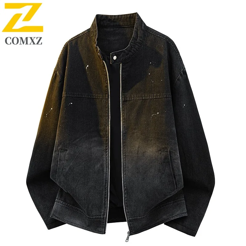 COMXZ 2025 Vintage Denim Jacket for Men Spring and Autumn Hong Kong-style Loose Workwear Denim Top Washed Denim Jacket for Men
COMXZ 2025 Vintage Denim Jacket for Men Spring and Autumn Hong Kong-style Loose Workwear Denim Top Washed Denim Jacket for Men