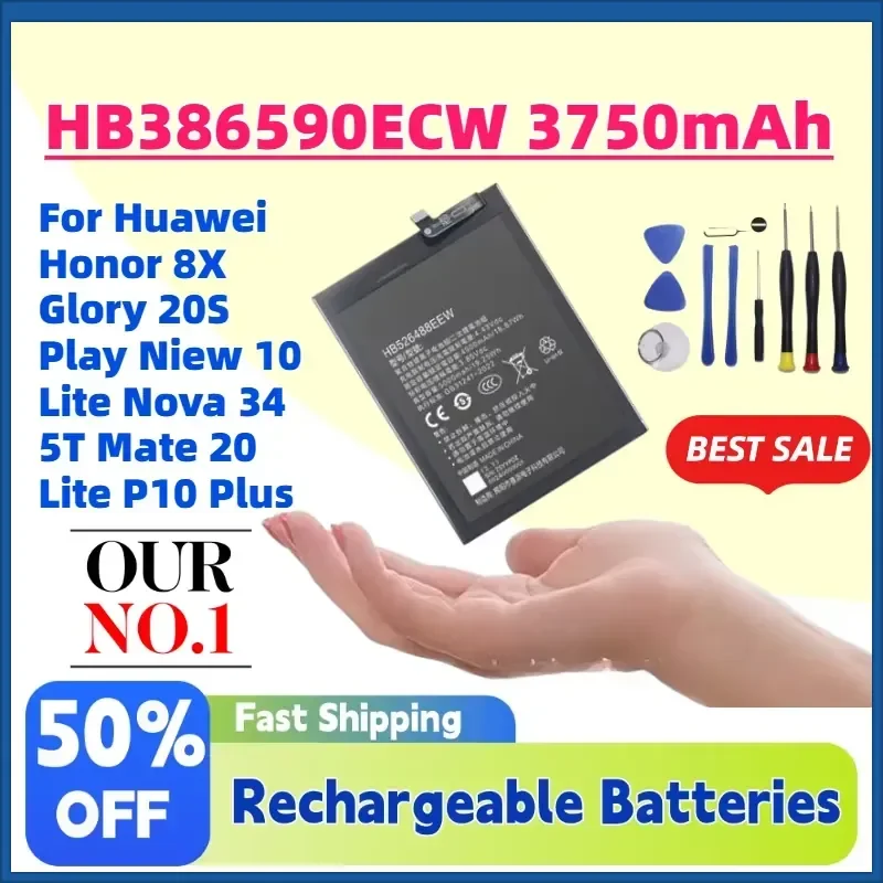 HB386590ECW 3750mAh Replacement Phone Battery For Huawei Honor 8X Glory 20S Play Niew 10 Lite Nova 34 5T Mate 20 Lite P10
HB386590ECW 3750mAh Replacement Phone Battery For Huawei Honor 8X Glory 20S Play Niew 10 Lite Nova 34 5T Mate 20 Lite P10