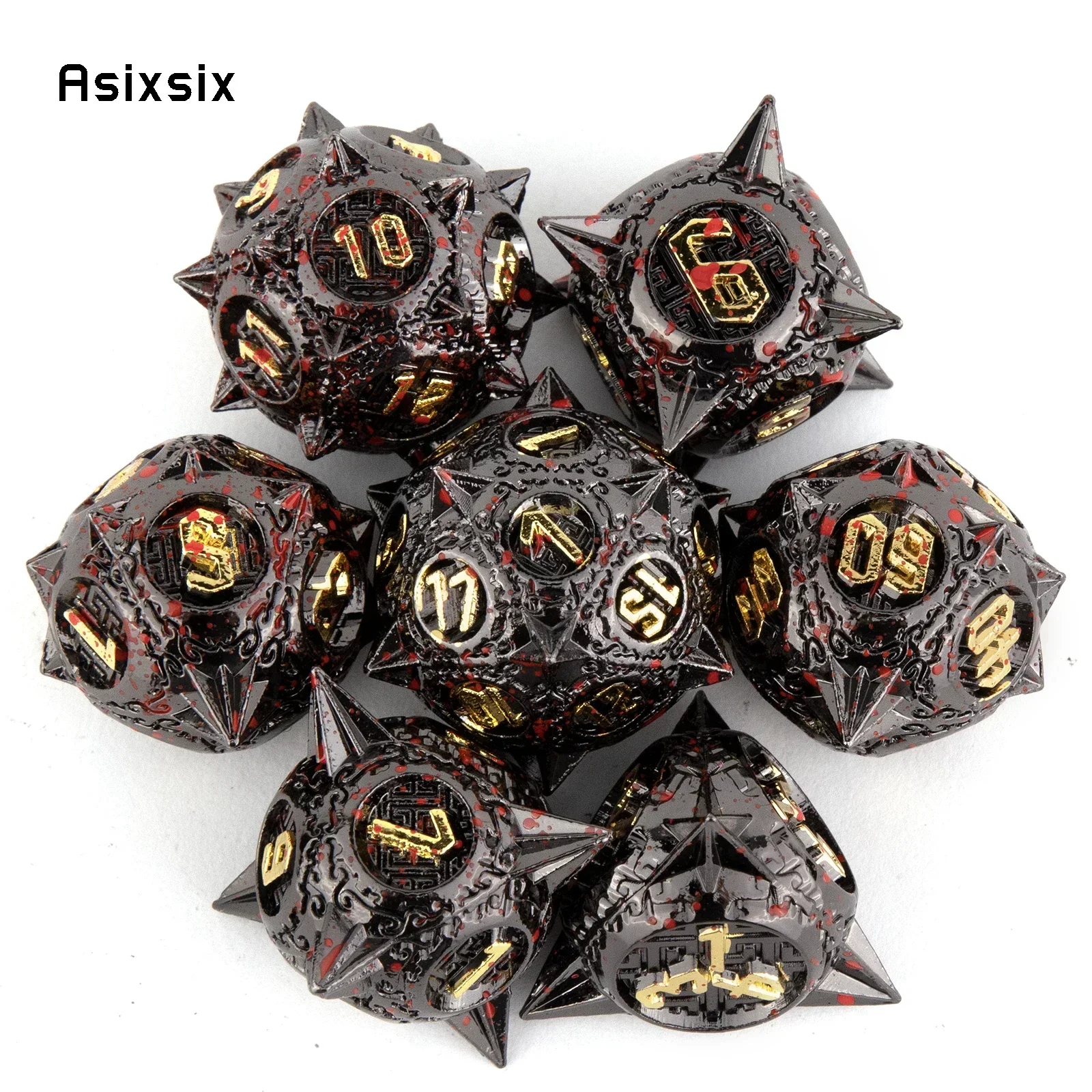 7 Pcs Black Yellow Meteor Hammer Metal Dice Solid Metal Polyhedral Dice Set Suitable For Role-Playing Dice PropBoard Game Gift
7 Pcs Black Yellow Meteor Hammer Metal Dice Solid Metal Polyhedral Dice Set Suitable For Role-Playing Dice PropBoard Game Gift