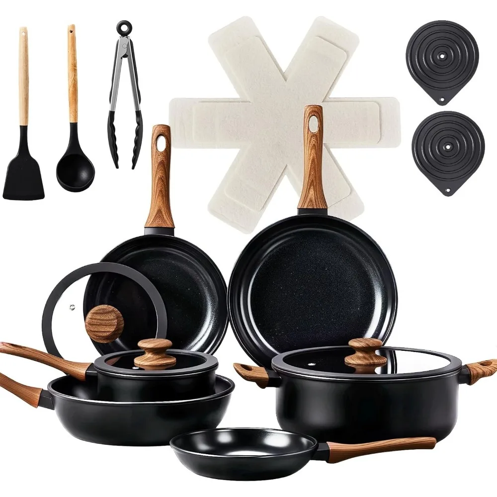 20-Piece Kitchen Cookware Set, Nonstick RV & Apartment Cooking Set w/ Frying Pan
20-Piece Kitchen Cookware Set, Nonstick RV & Apartment Cooking Set w/ Frying Pan